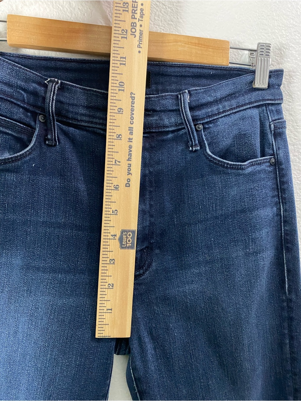 MOTHER Stunner Ankle Step Fray Jeans 28 Dark A Trip Down Memory Lane Slim Crop - Picture 10 of 15